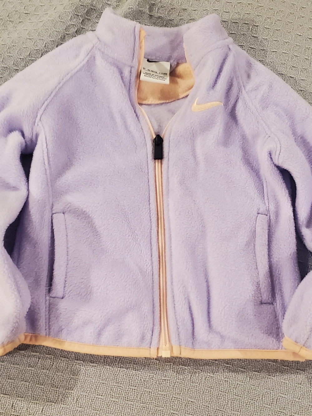 Nike Kids Lavender Fleece Jacket with Peach Trim